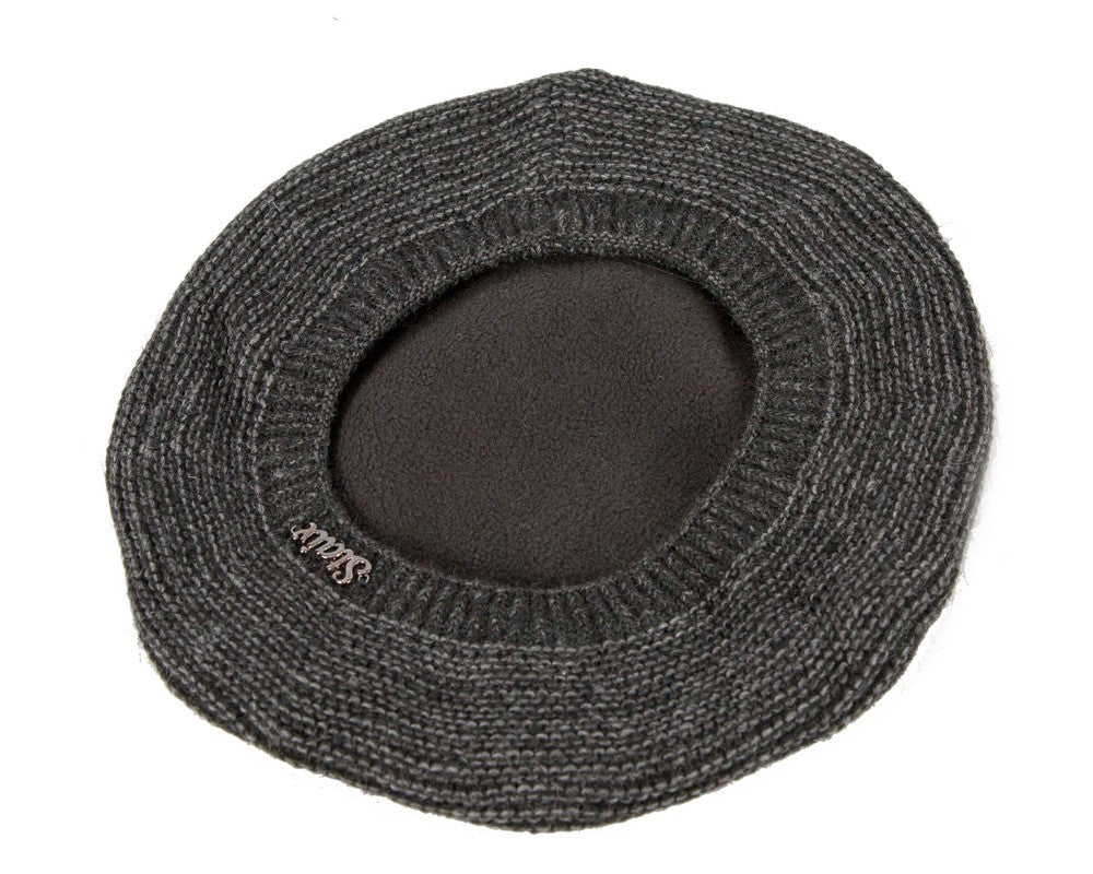 Classic crocheted dark grey beret by Max Alexander-3