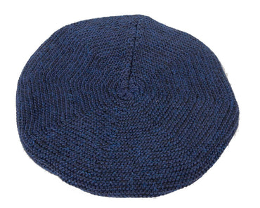 Classic crocheted navy beret by Max Alexander