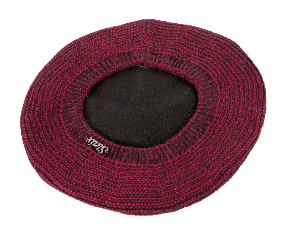 Classic crocheted burgundy beret by Max Alexander