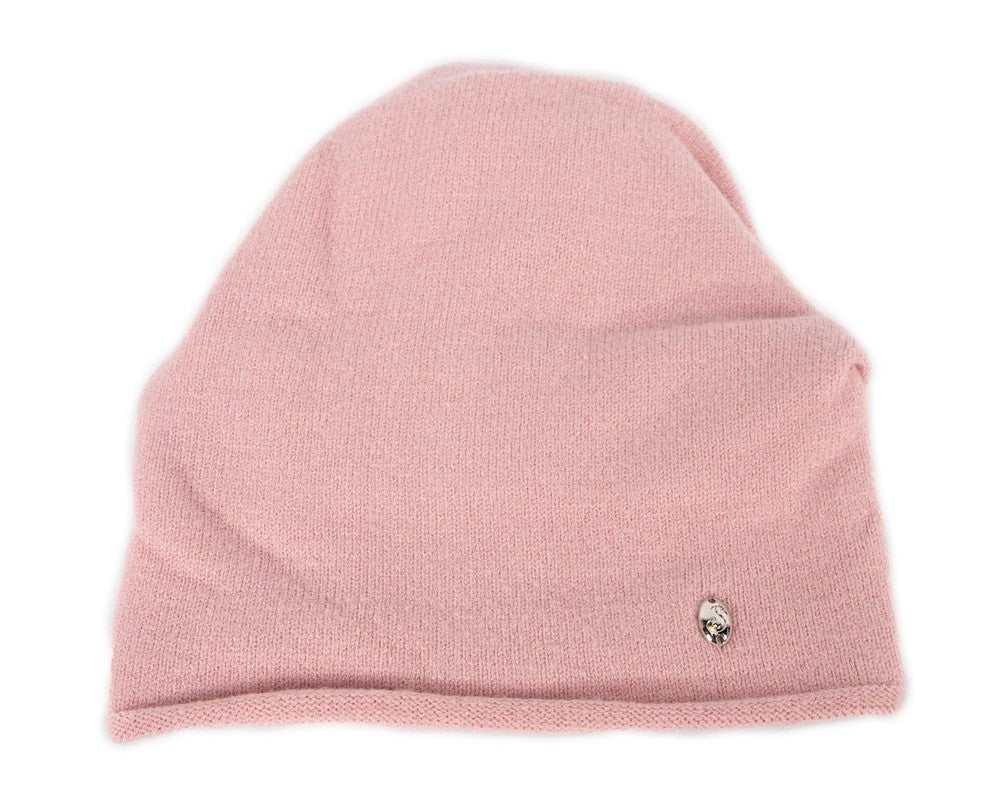 Stylish warm European made pink beanie