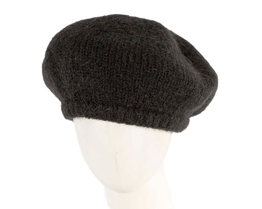 Warm black winter beret