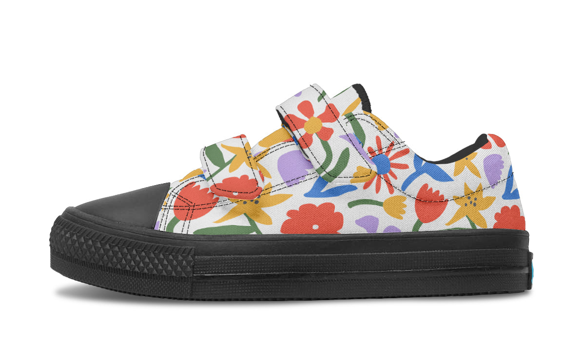 Kids Shoes Low Tops Abstract Flowers-3