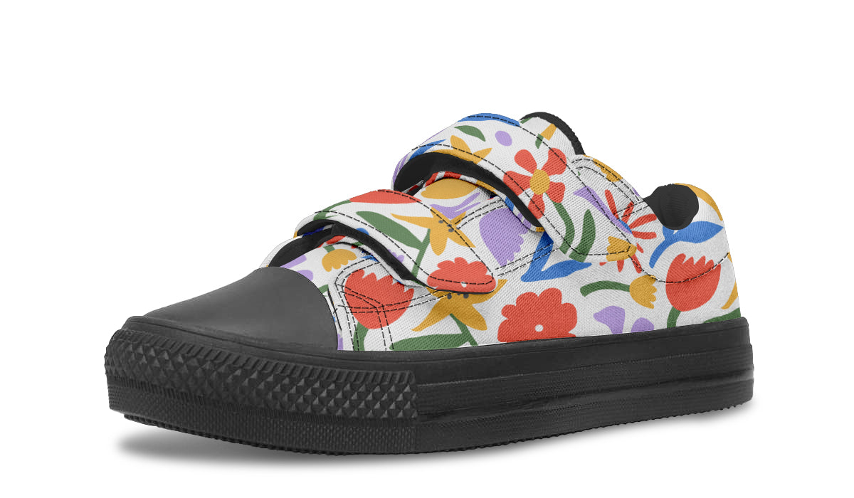 Kids Shoes Low Tops Abstract Flowers-0