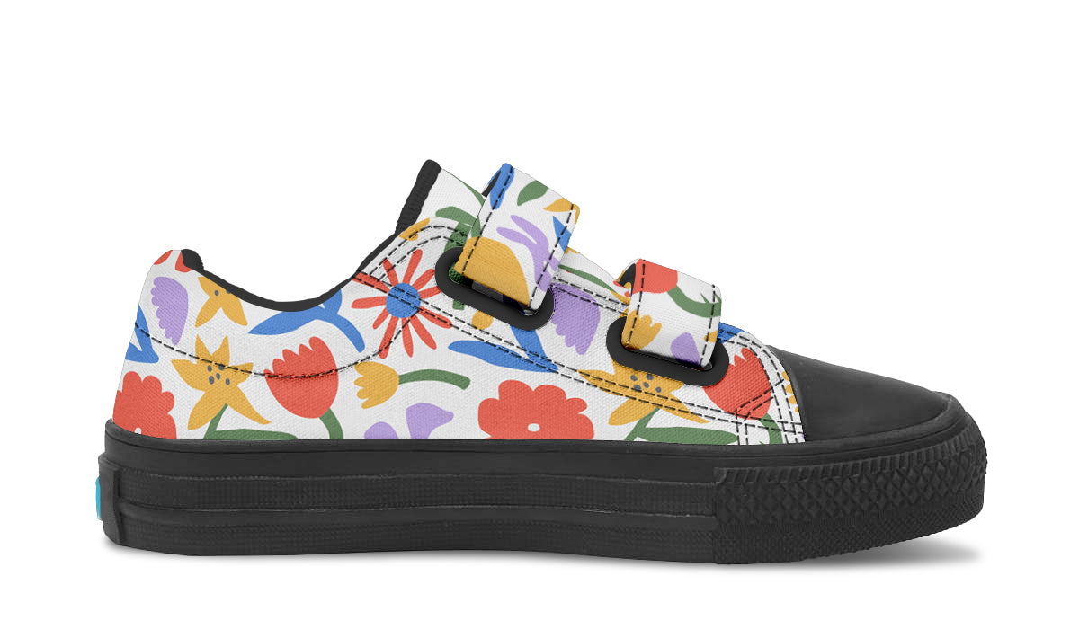 Kids Shoes Low Tops Abstract Flowers-4