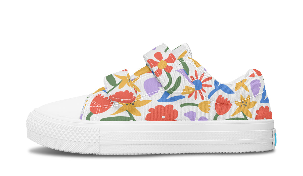 Kids Shoes Low Tops Abstract Flowers-5
