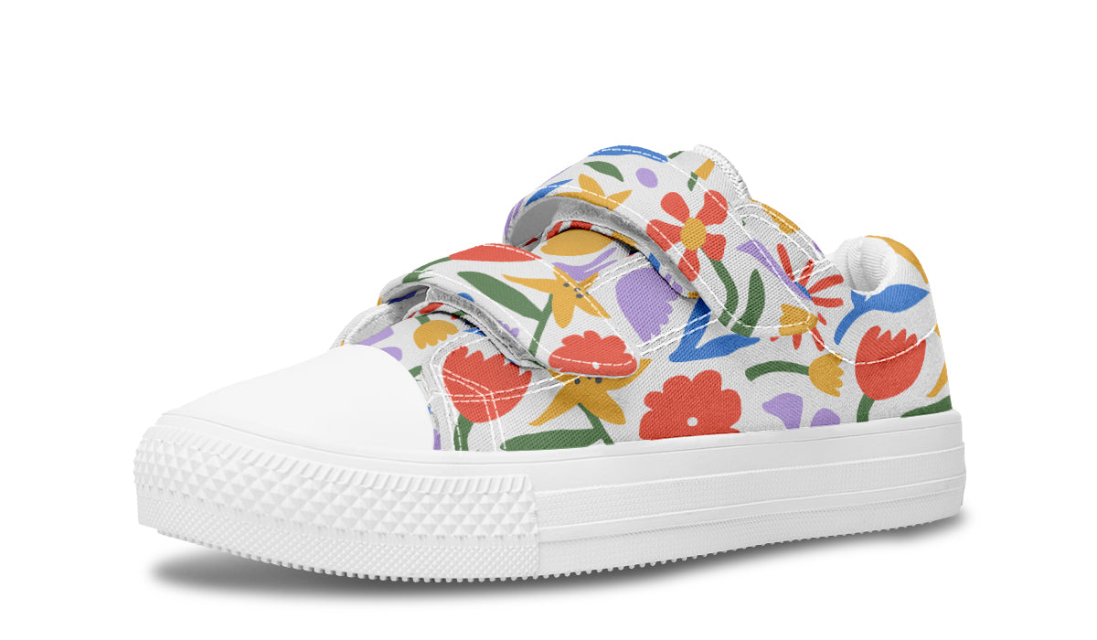 Kids Shoes Low Tops Abstract Flowers-1