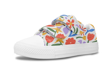 Kids Shoes Low Tops Abstract Flowers-1