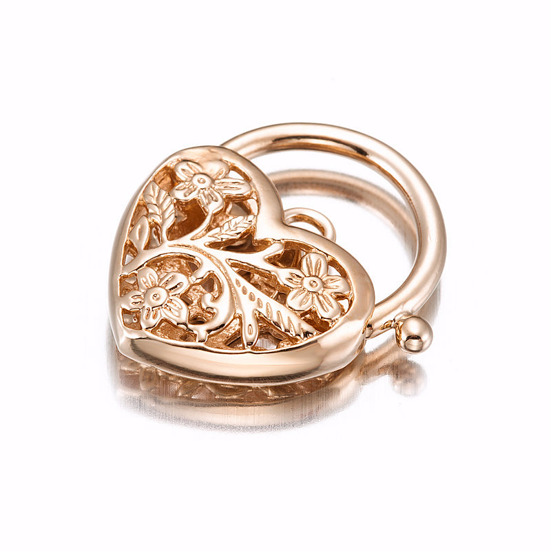 Classic 18ct Heavy Rose Gold Plated Filigree Heart Locket - USA Made-0