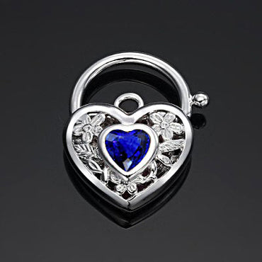 925 Sterling Silver Plated Dark Blue Filigree Heart Locket - USA Made-1