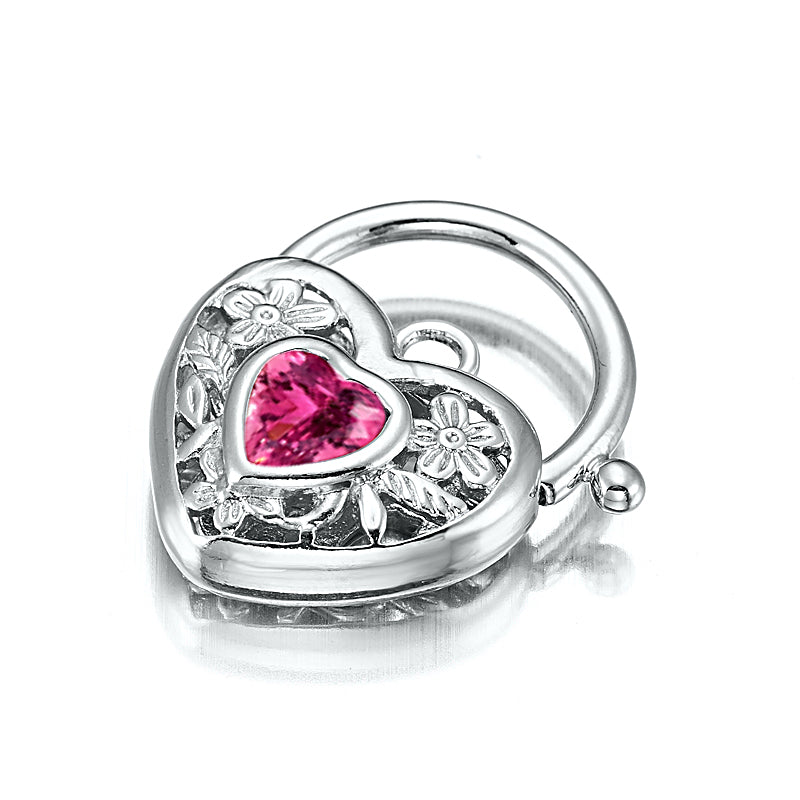 925 Sterling Silver Plated Pink Filigree Heart Locket - USA Made-0