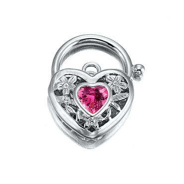 925 Sterling Silver Plated Pink Filigree Heart Locket - USA Made-1