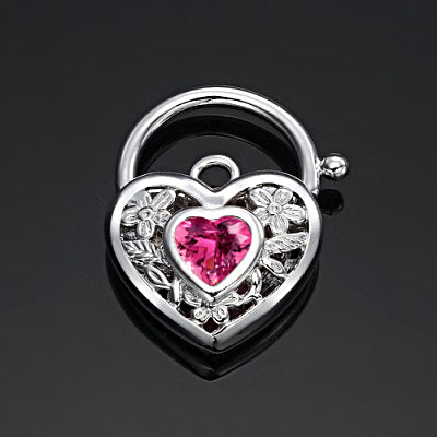925 Sterling Silver Plated Pink Filigree Heart Locket - USA Made-3