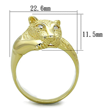 LOS770 - Gold 925 Sterling Silver Ring with AAA Grade CZ in Clear-1