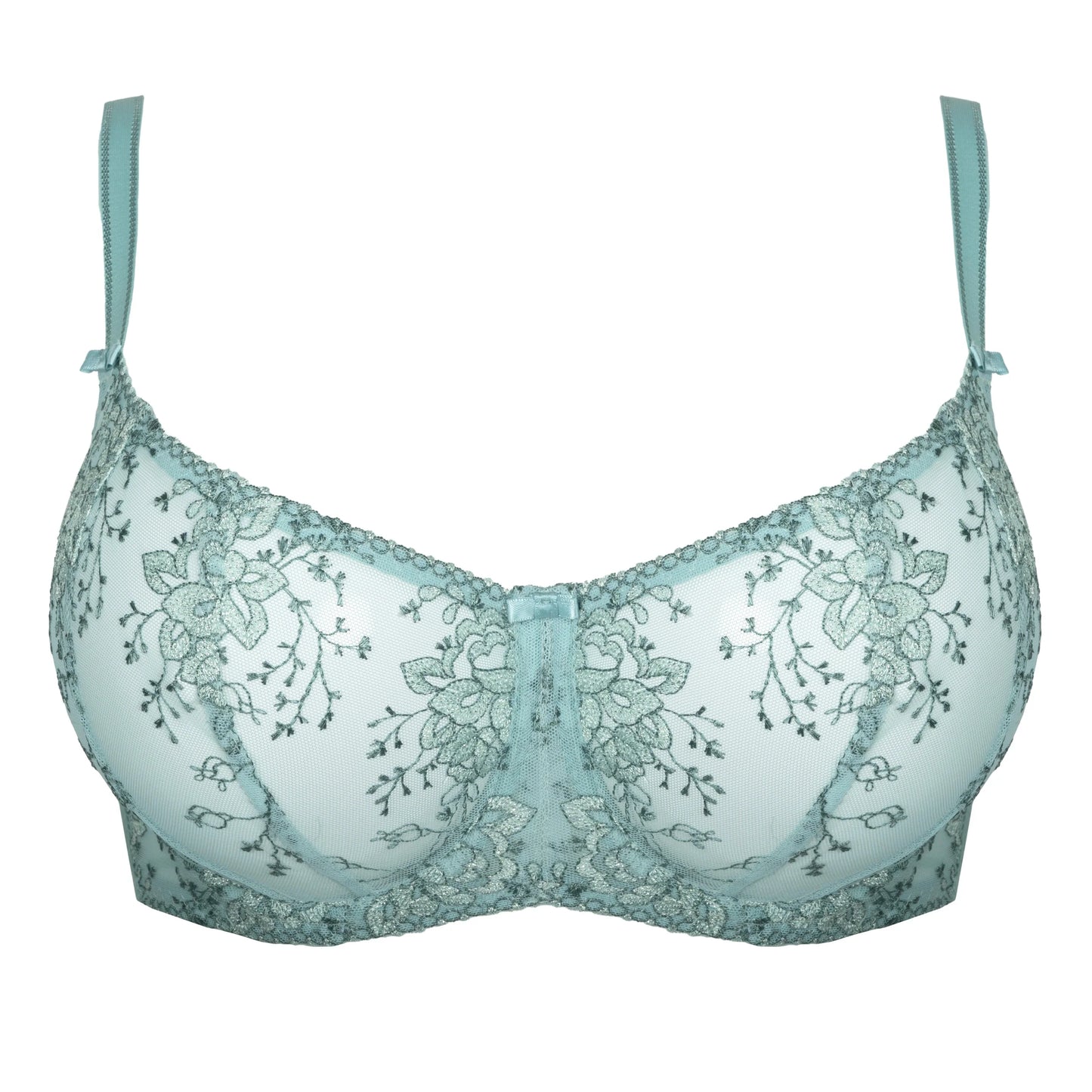Sheer Embroidery Balconette Bra Laurel-4