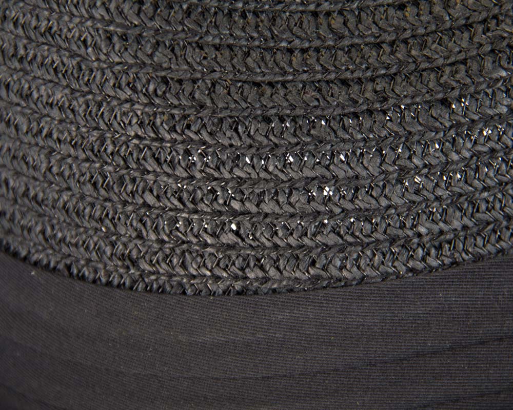 Black mens summer fedora M104B-4