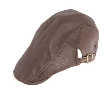Brown leather flat cap by Max Alexander M136-1
