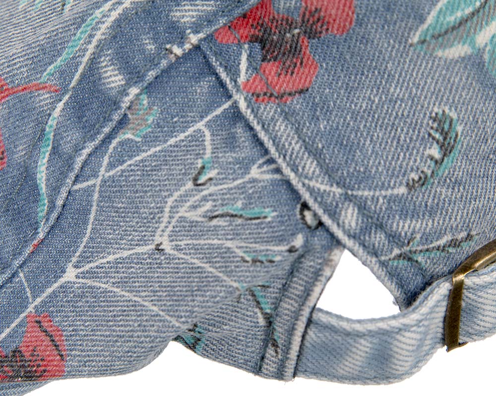 Classic denim flat cap with print by Max Alexander