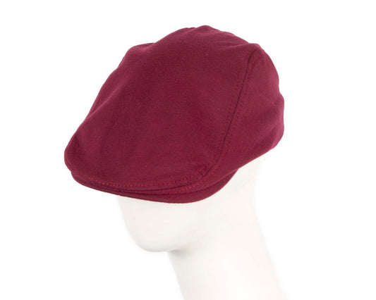 Soft burgundy flat cap by Max Alexander-0