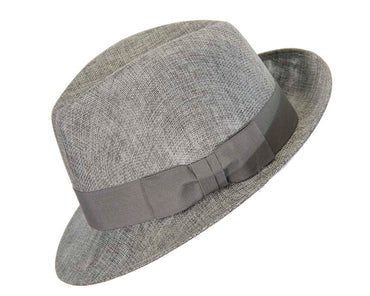 Grey mens summer fedora hat-1