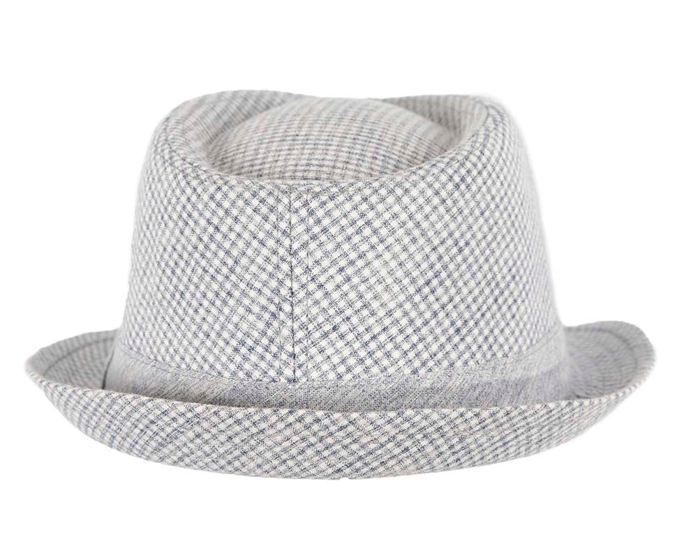 Blue Short Brim Fedora Hat-5