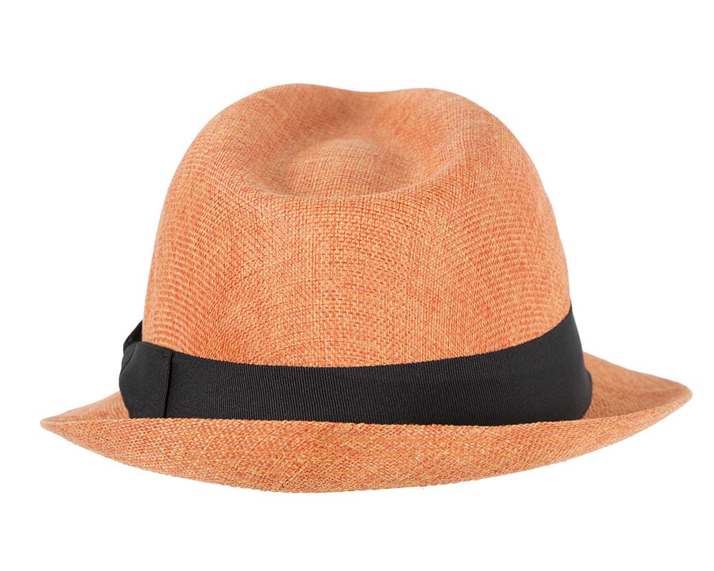 Orange Fedora Homburg Hat