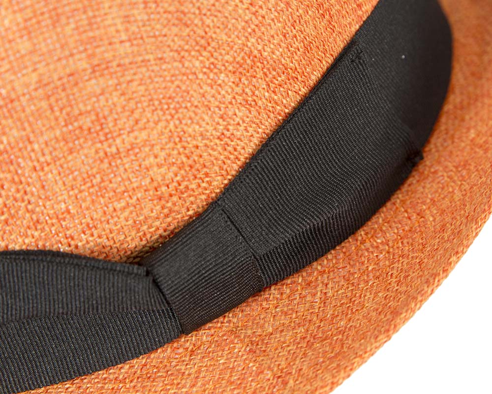 Orange Fedora Homburg Hat