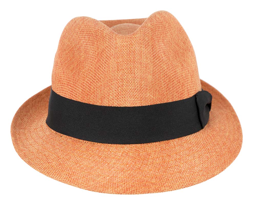 Orange Fedora Homburg Hat