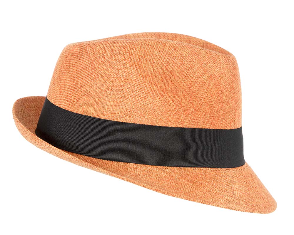 Orange Fedora Homburg Hat