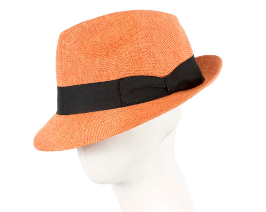Orange Fedora Homburg Hat