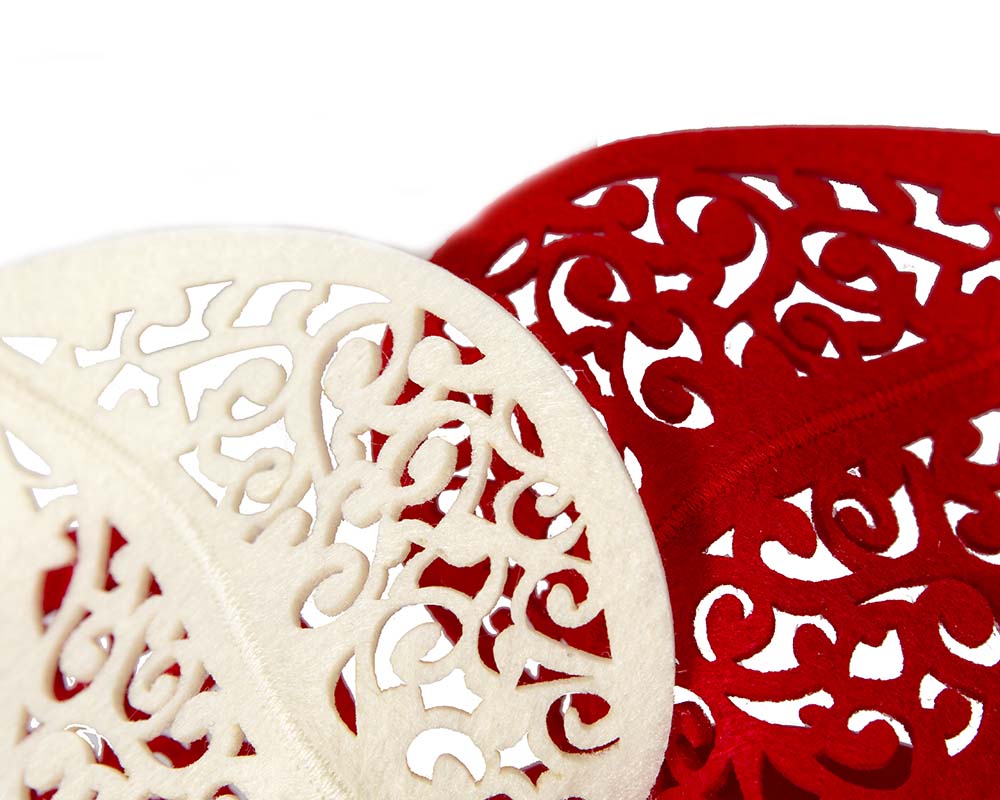 Modern red & cream racing fascinator by Max Alexander