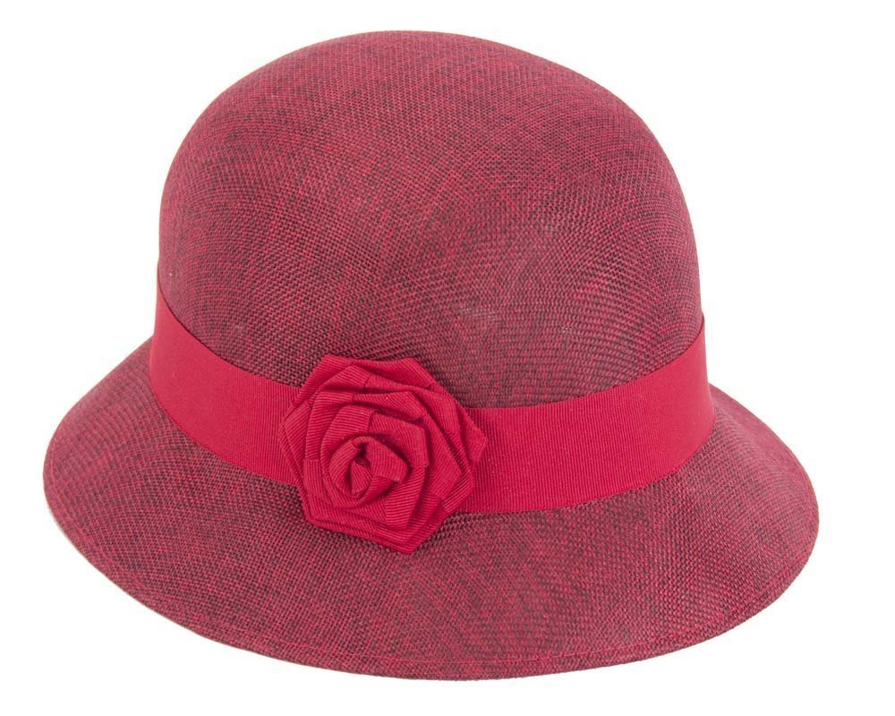 Burgundy red cloche hat-1