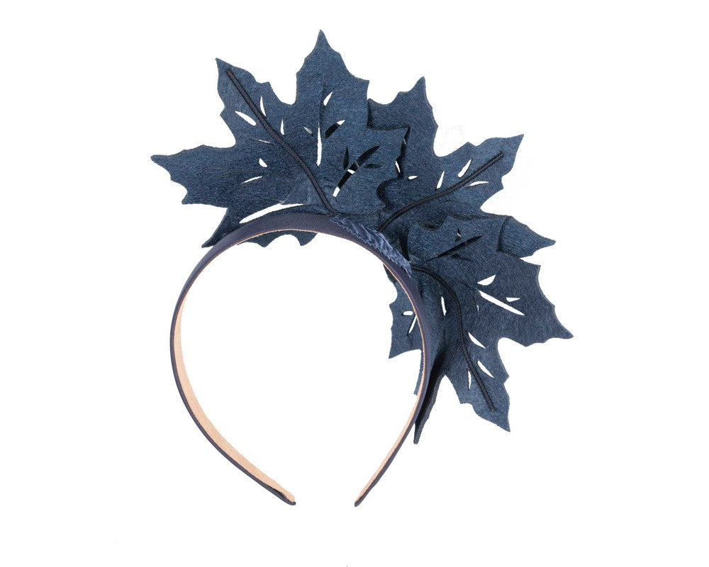 Navy laser cut maple leafs on headband
