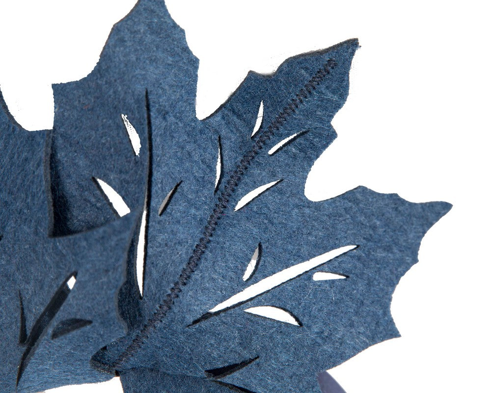 Navy laser cut maple leafs on headband
