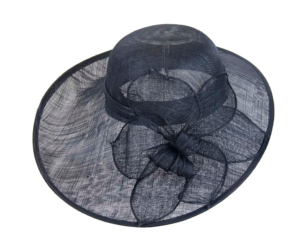 Navy wide brim racing fashion hat by Max Alexander-3