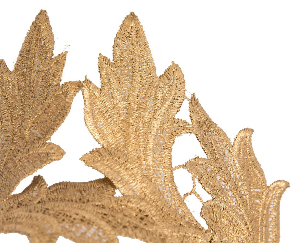 Gold lace crown fascinator headband by Max Alexander