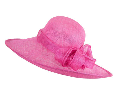 Large fuchsia racing hat by Max Alexander
