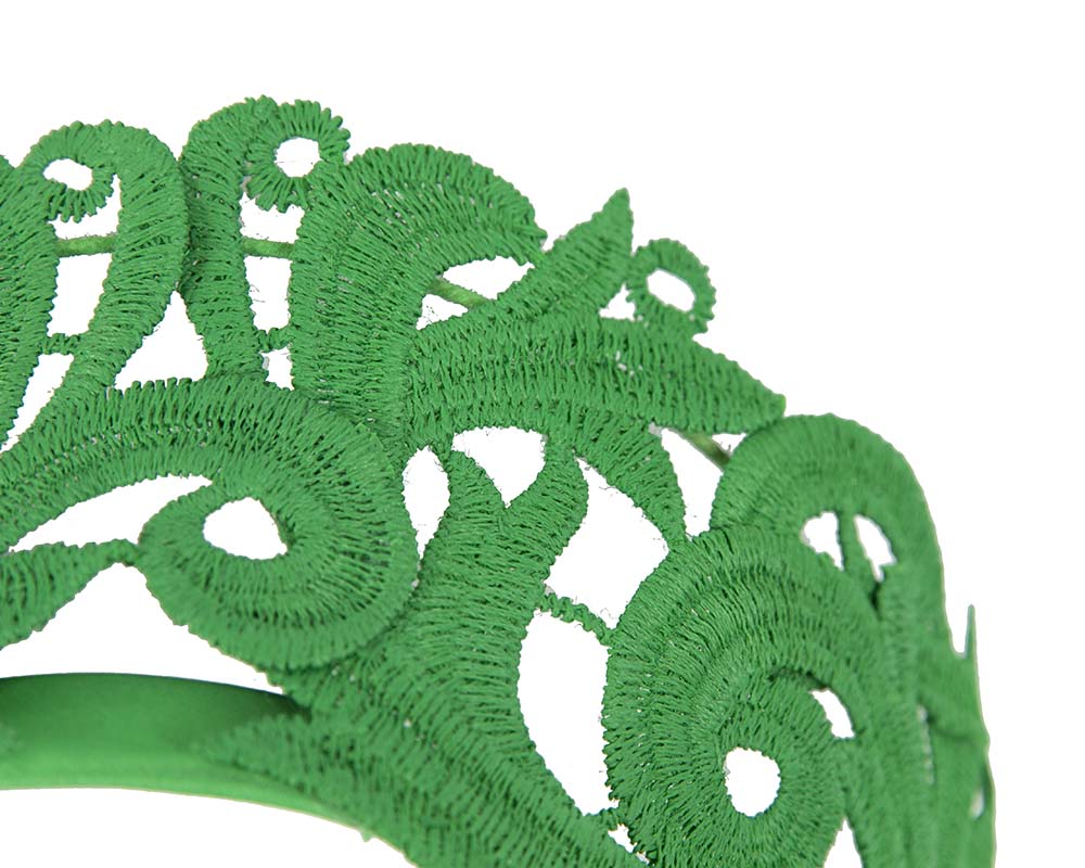 Modern green crown racing fascinator by Max Alexander