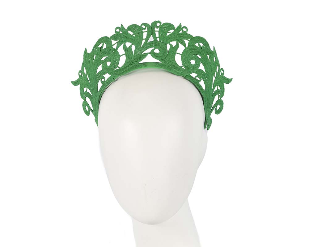 Modern green crown racing fascinator by Max Alexander