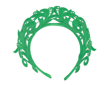Modern green crown racing fascinator by Max Alexander