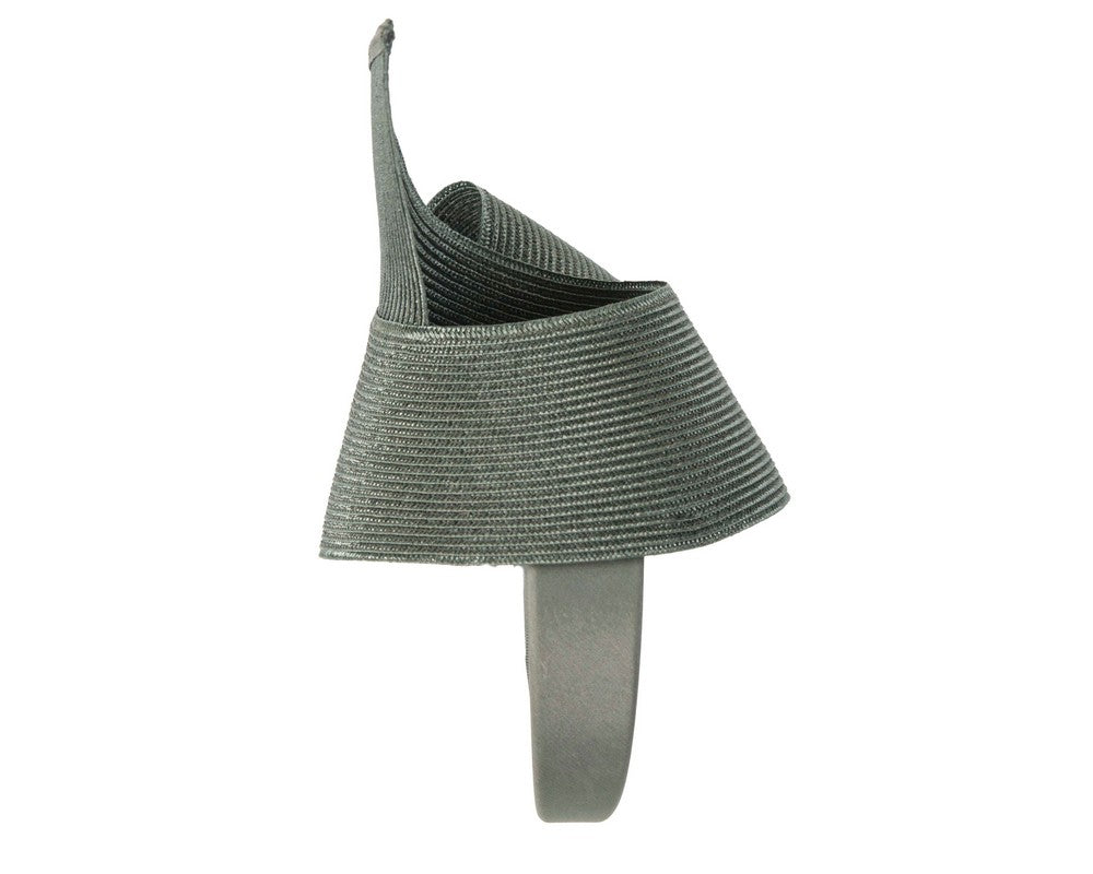 Modern olive fascinator by Max Alexander