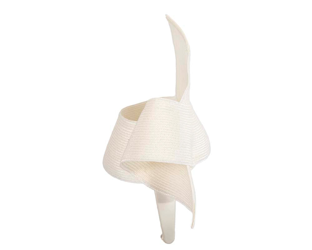 Modern white fascinator by Max Alexander