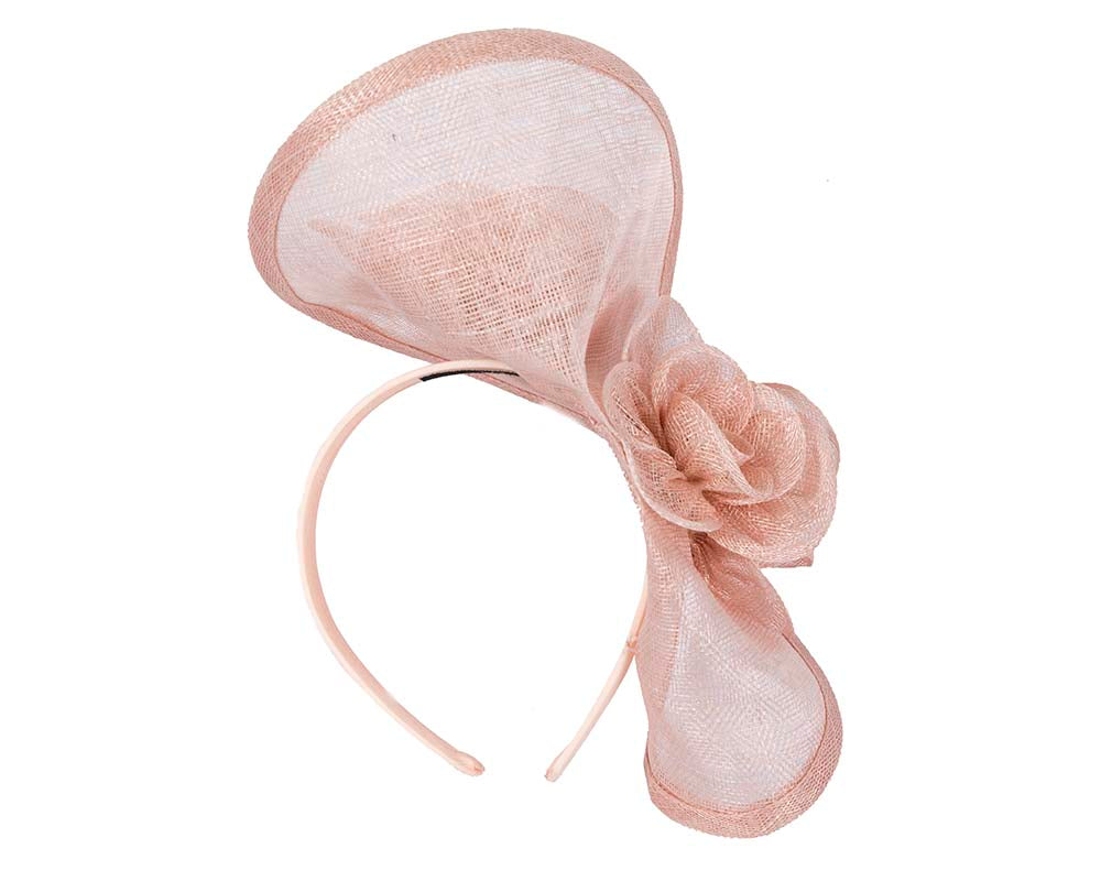 Tall blush sinamay fascinator by Max Alexander-3