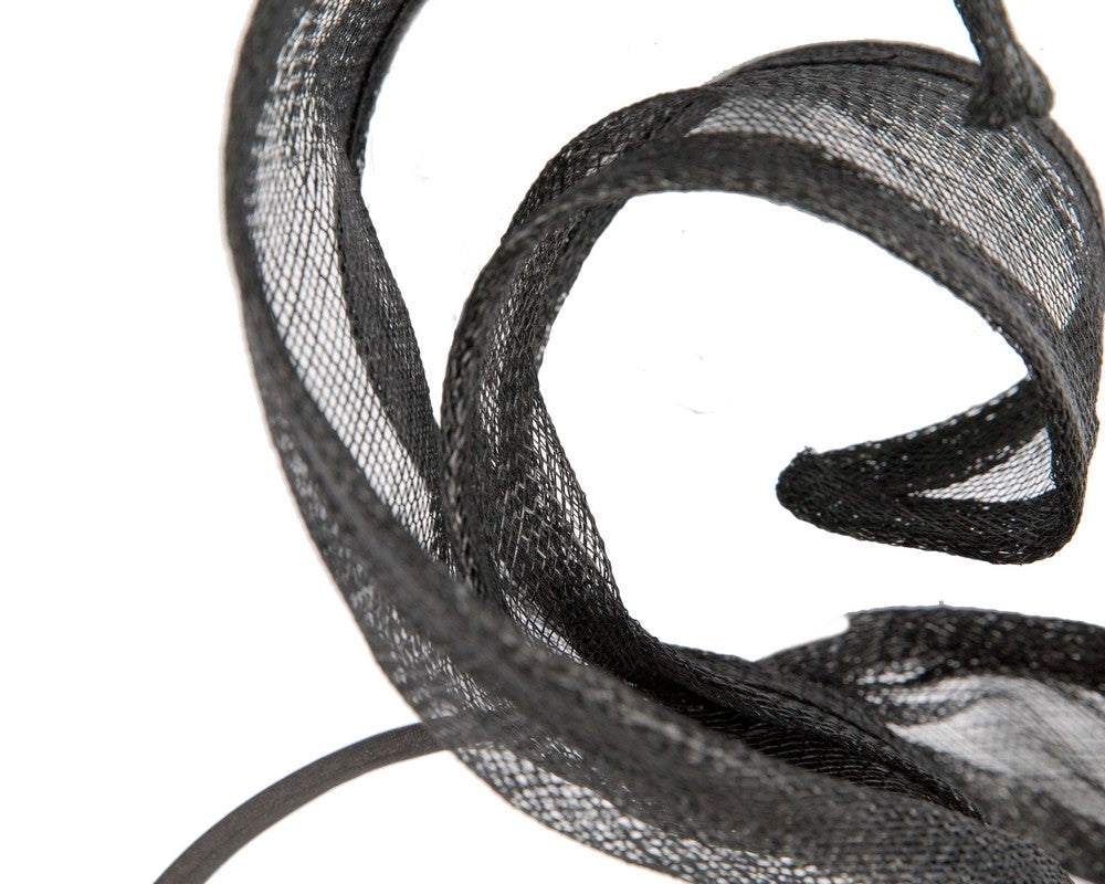 Black sinamay fascinator by Max Alexander