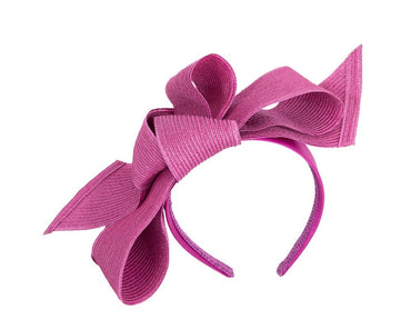 Large fuchsia bow racing fascinator by Max Alexander
