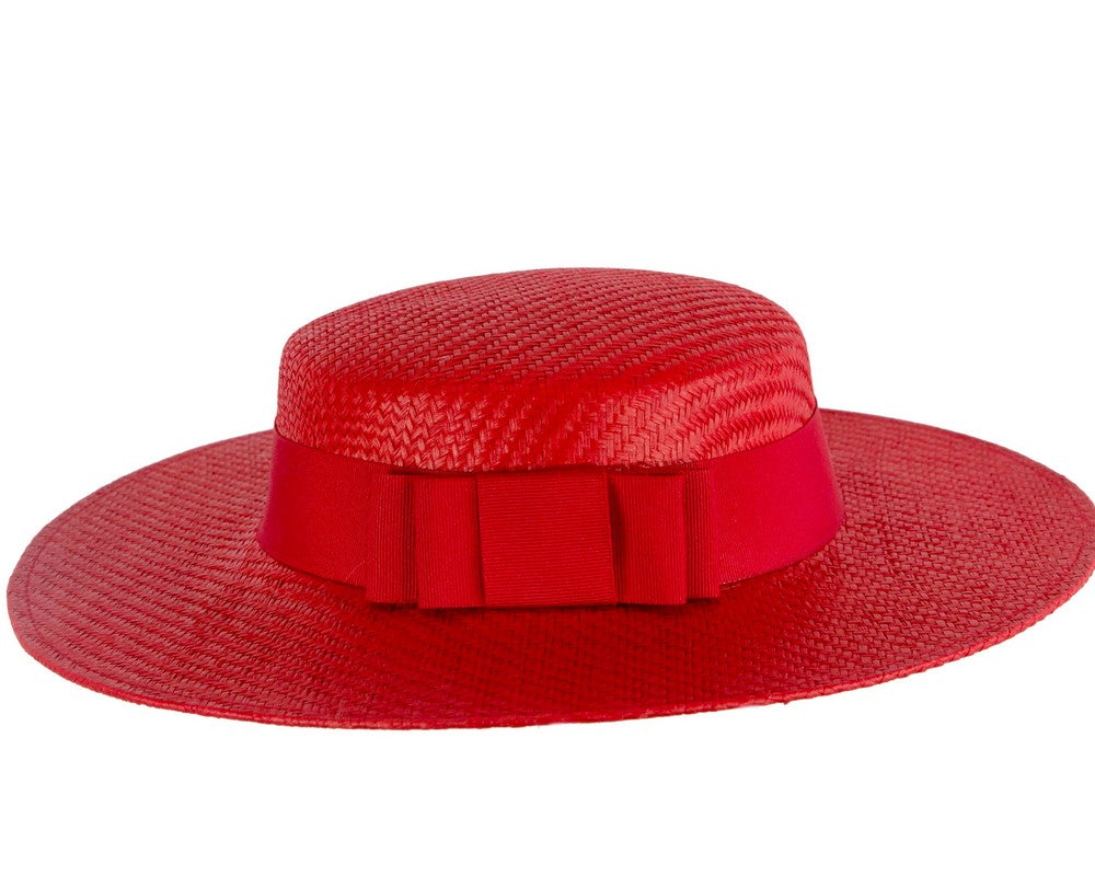 Red boater hat by Max Alexander MA867-5