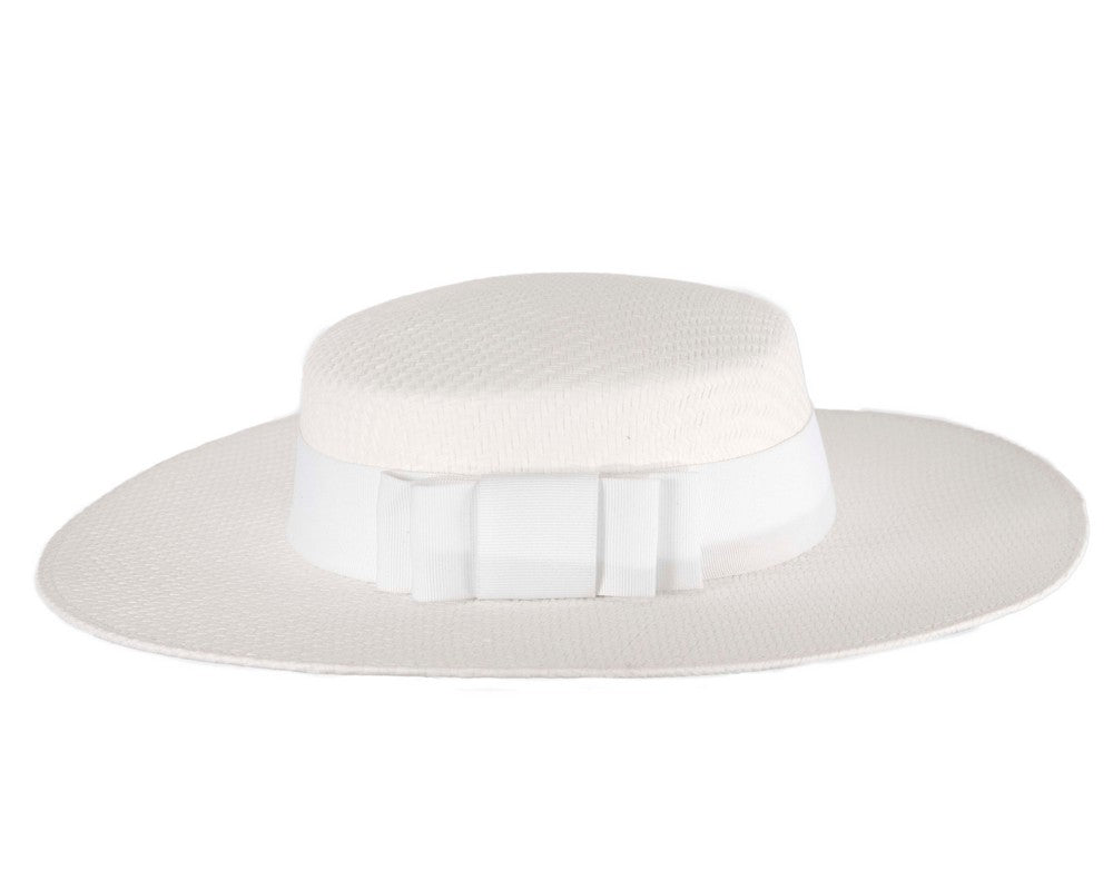 White boater hat by Max Alexander MA867