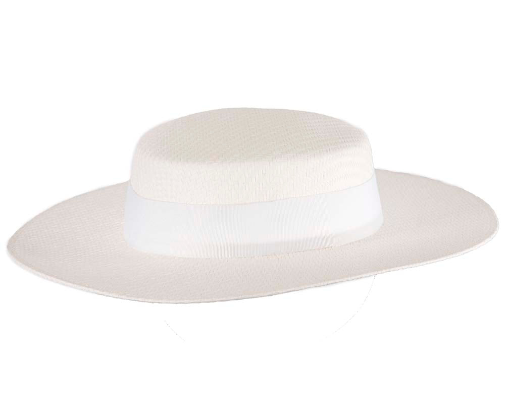 White boater hat by Max Alexander MA867