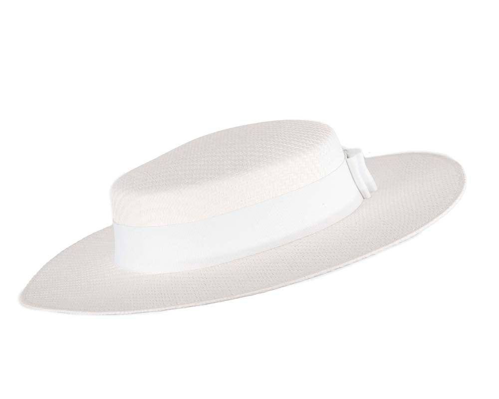 White boater hat by Max Alexander MA867