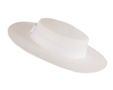 White boater hat by Max Alexander MA867