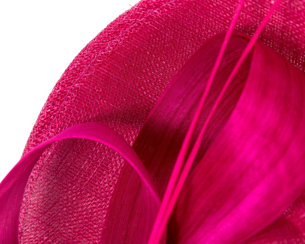 Large fuchsia sinamay fascinator by Max Alexander MA872